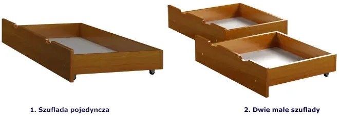 Drewniane łóżko dla dziecka z szufladą, olcha 180x80 cm T8-Z33