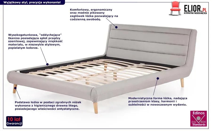 Jasnoszare łóżko na nóżkach C5-D54
