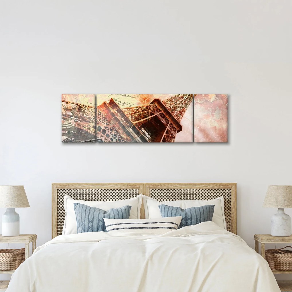 Obraz - Wieża Eiffla w stylu vintage (170x50 cm)