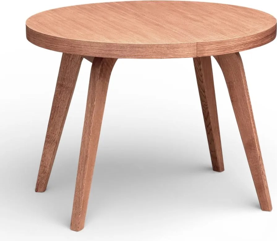 Stół okrągły rozkładany Ø110/210 FORNIR + podstawa nogi dębowe WALNUT