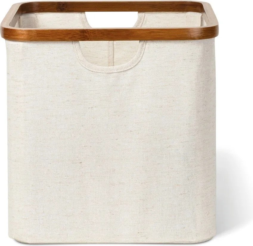 Kremowy tekstylny pojemnik 30x30x30 cm Bamboo/Linen Cube – Bigso