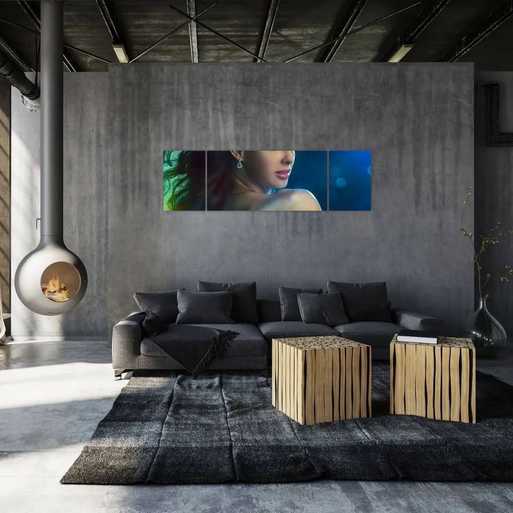 Obraz - Spojrzenie młodej kobiety (170x50 cm)