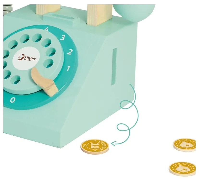 Classic world klasyczny drewniany telefon dla dzieci 4 el.