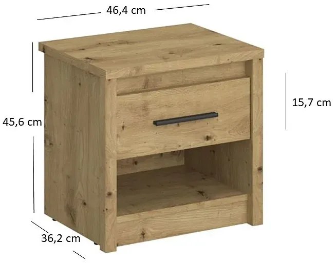 Klasyczna Szafka Nocna Z Szufladą Dąb Artisan T1-T59