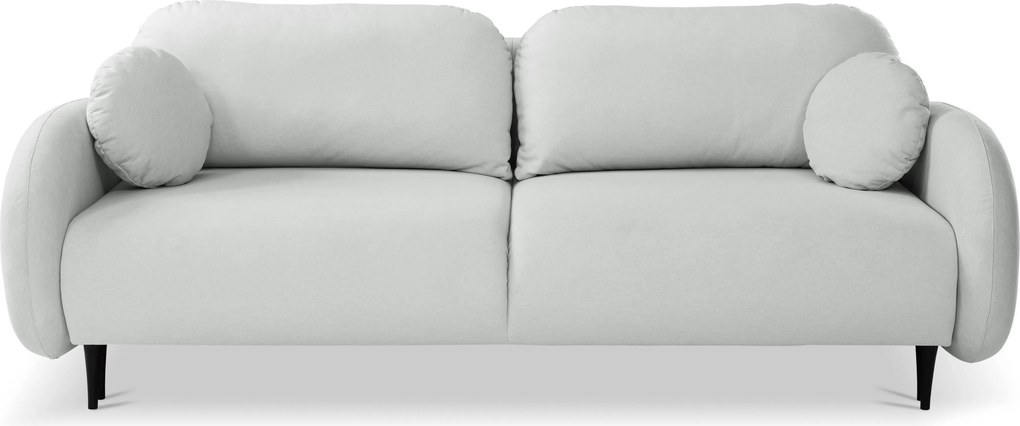Masseno Sofa AGIO z funkcją spania i pojemnikiem na pościel, Rozkładana sofa - Jasnoszary, CASTEL 80