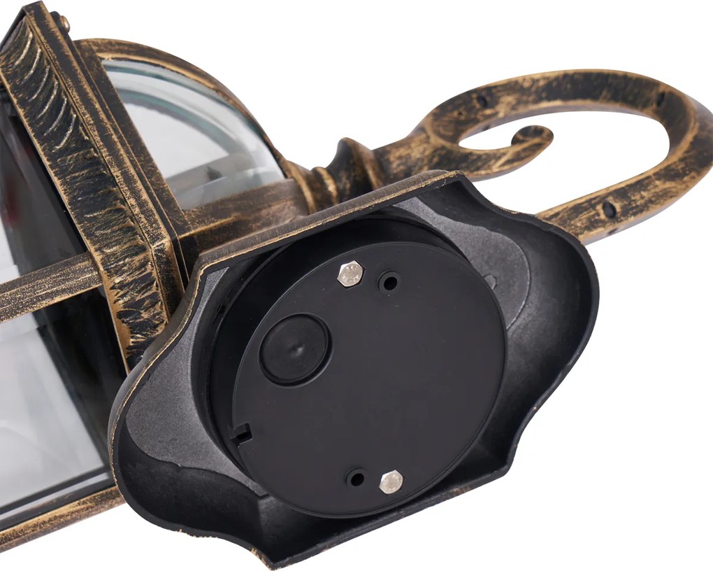 Klasyczna zewnętrzna lampa ścienna antyczne złoto IP44 - Glasgow