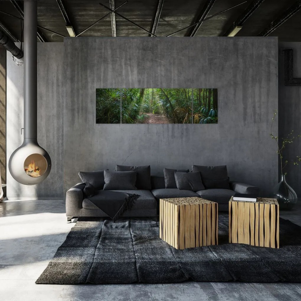 Obraz - Promienie słońca w dżungli (170x50 cm)