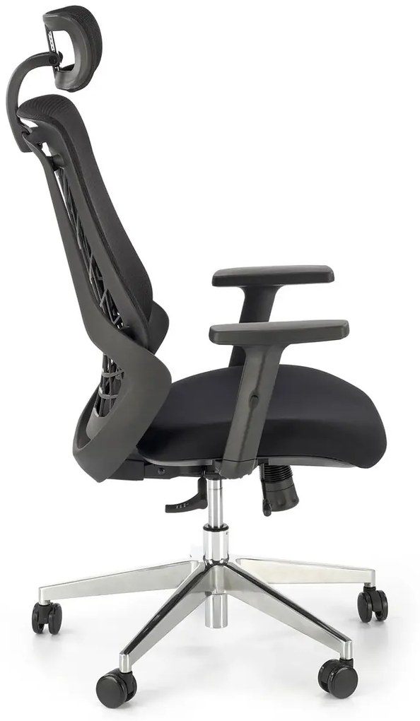 Czarny ergonomiczny fotel obrotowy z regulacją wysokości siedziska - Zynex