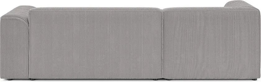 Jasnoszary sztruksowy narożnik (lewostronny/z szezlongiem) Merid – Ropez