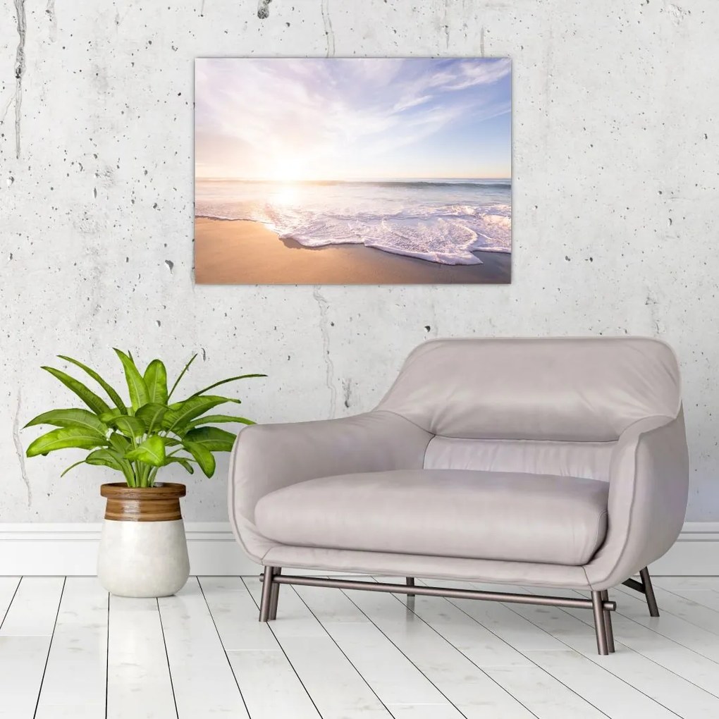 Obraz na szkle - piaszczysta plaża (70x50 cm)