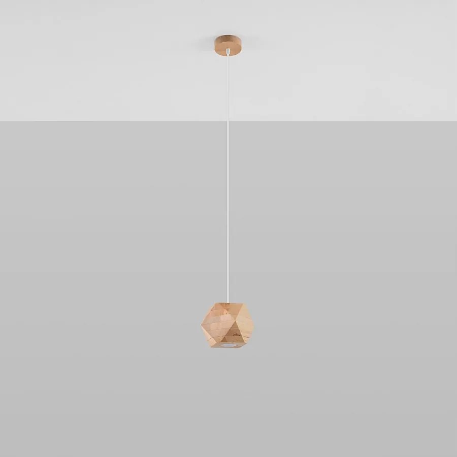 Lampy wiszące skandynawski Timberix, drewno - 1 źródło światła 4000K - L.12 x H.120 cm - naturalne drewno