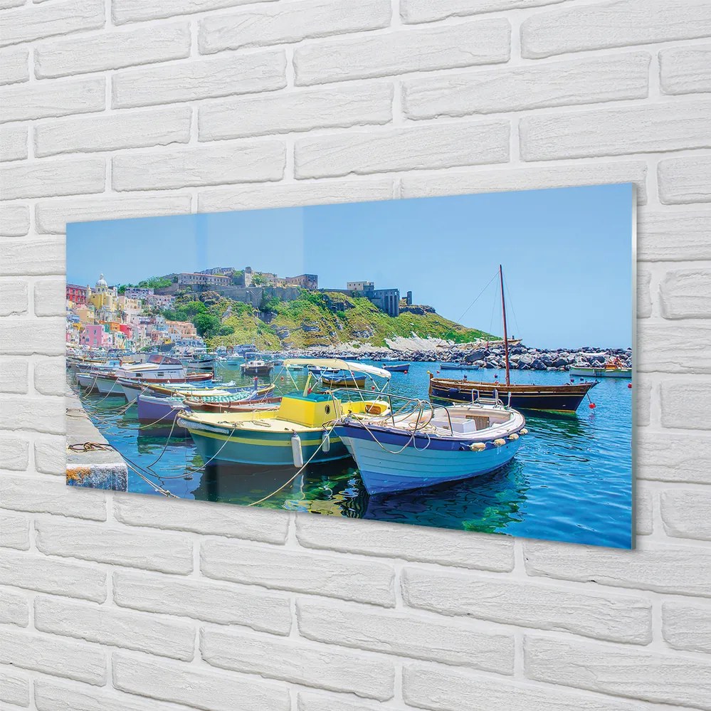 Szkło Ozdobne do Kuchni Statki w Zatoce pod Górami