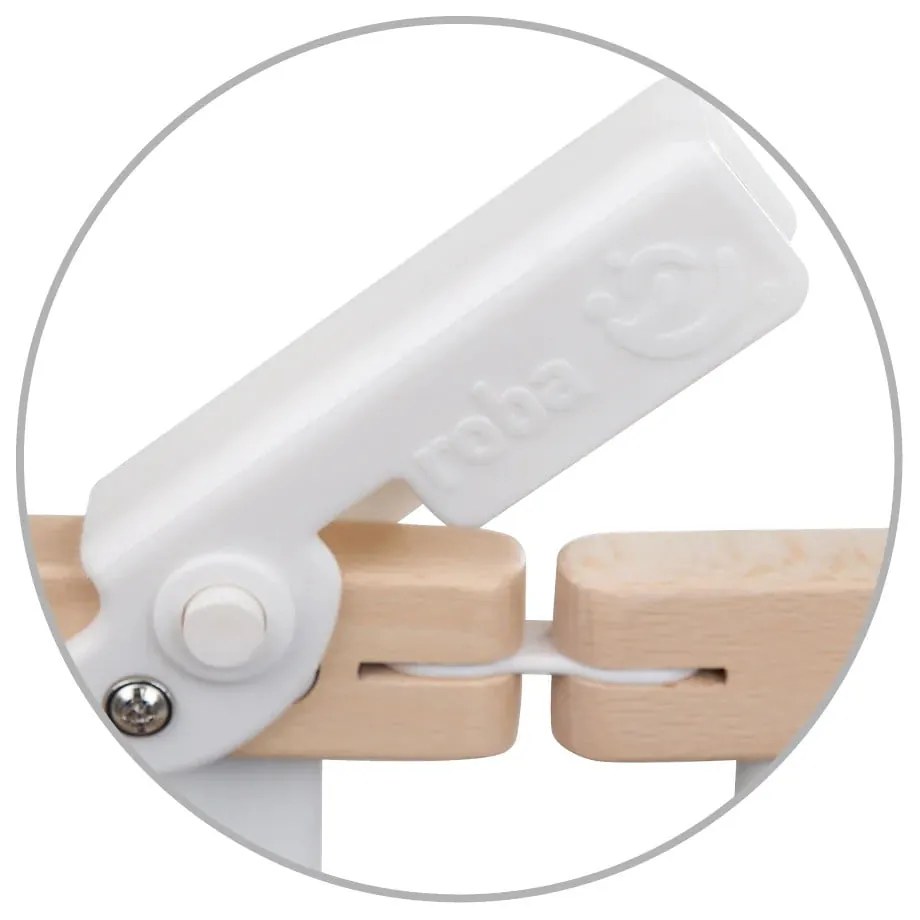 Biało-naturalne łóżeczko na kółkach 60x120 cm Fold up – Roba