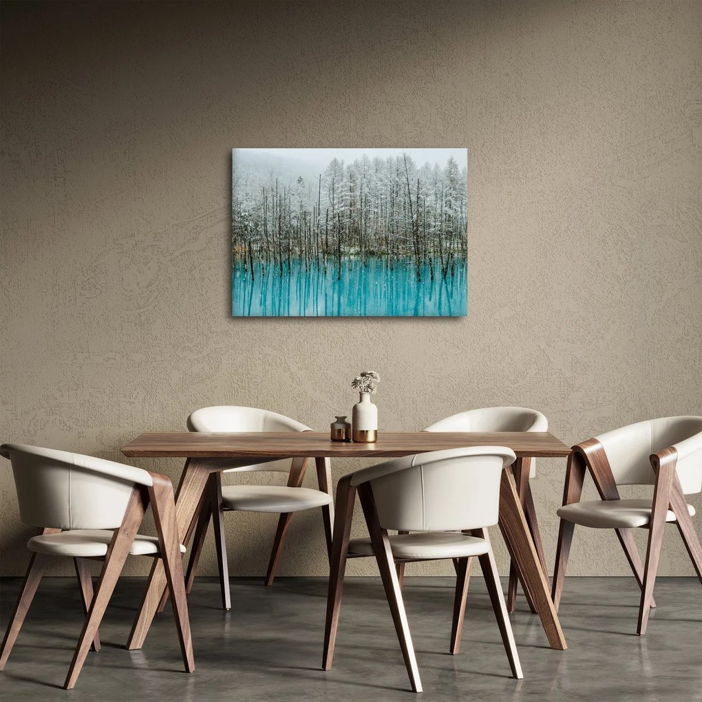 Obraz - Turkusowy staw, Biei, Japonia (70x50 cm)
