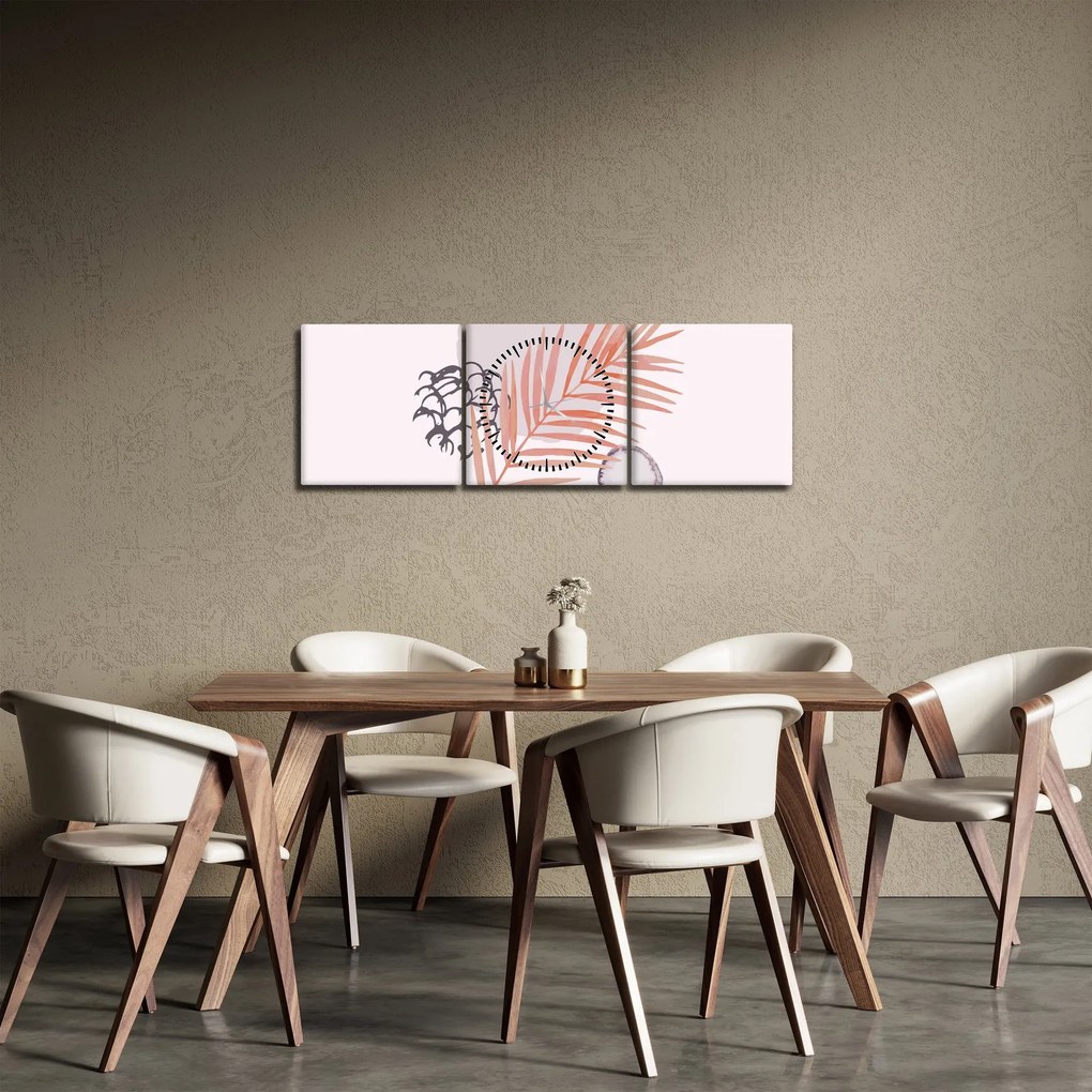 Obraz - Fioletowy minimalizm N⁰3 (z zegarem) (90x30 cm)