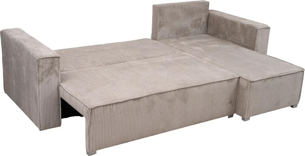 PROMOCJA Beżowa narożna sofa SMART COSARO, dwustronna + 2 poduszki GRATIS II. gatunek