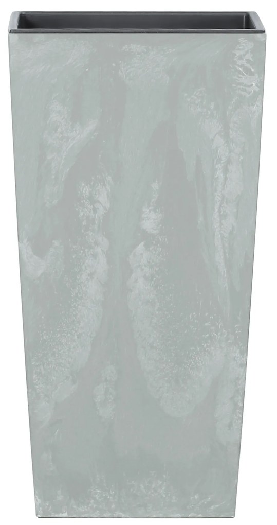 Donica ogrodowa z wkładem Urbi Square Beton Effect 26,5 x 26,5 x 50 cm szary PROSPERPLAST