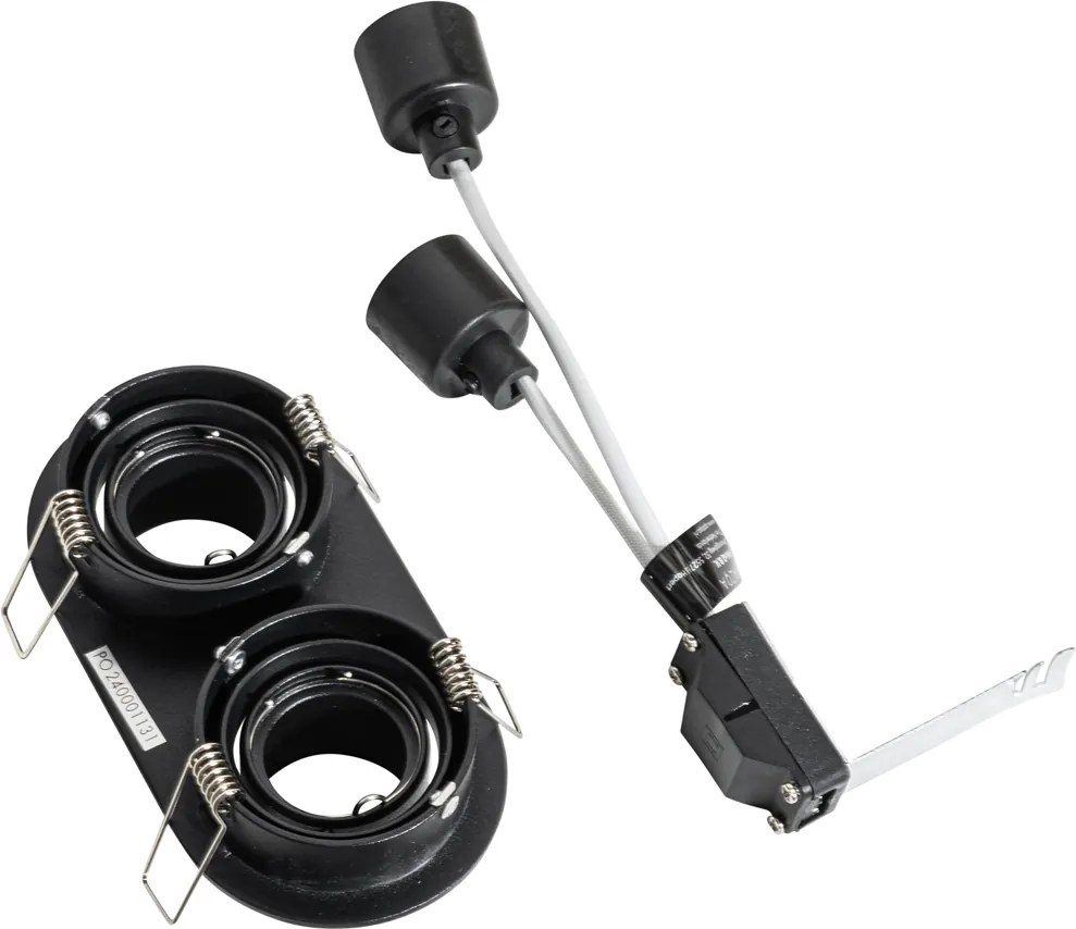 Zestaw 6 czarnych reflektorów wpuszczanych GU10 35 mm z możliwością przechylania 2-źródła światła - Installa