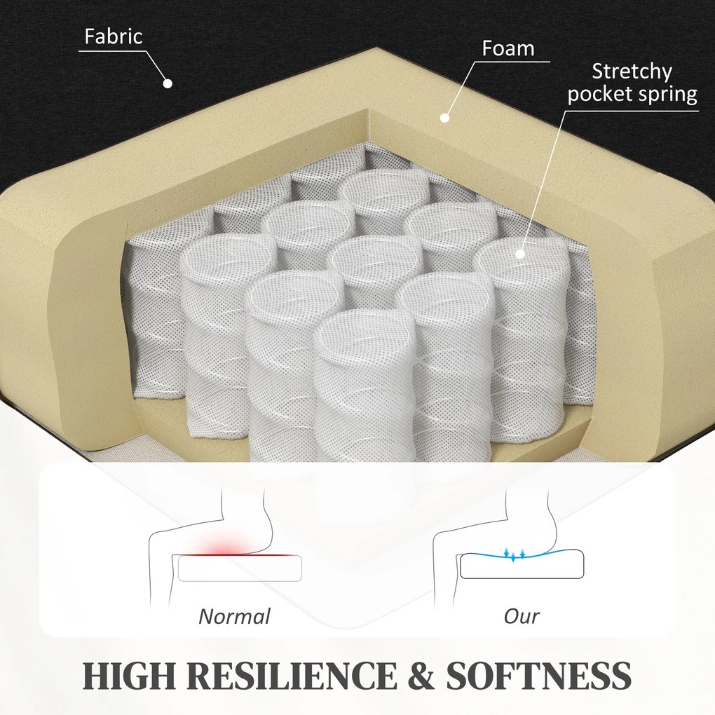 HOMCOM Fotel relaksacyjny, fotel telewizyjny z funkcją leżenia, tapicerowany, z regulowanym oparciem, podnóżek, czarny