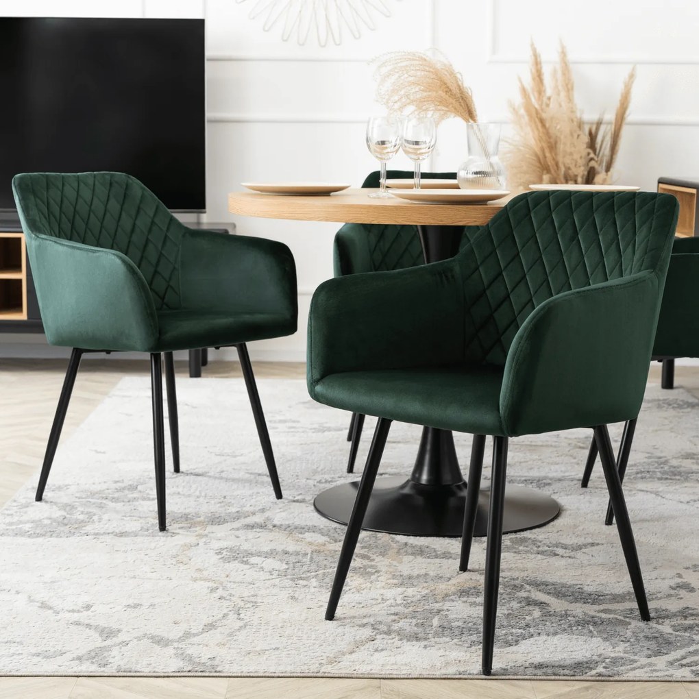 Krzesło Tapicerowane SHANE Zielone Nowoczesne Loft