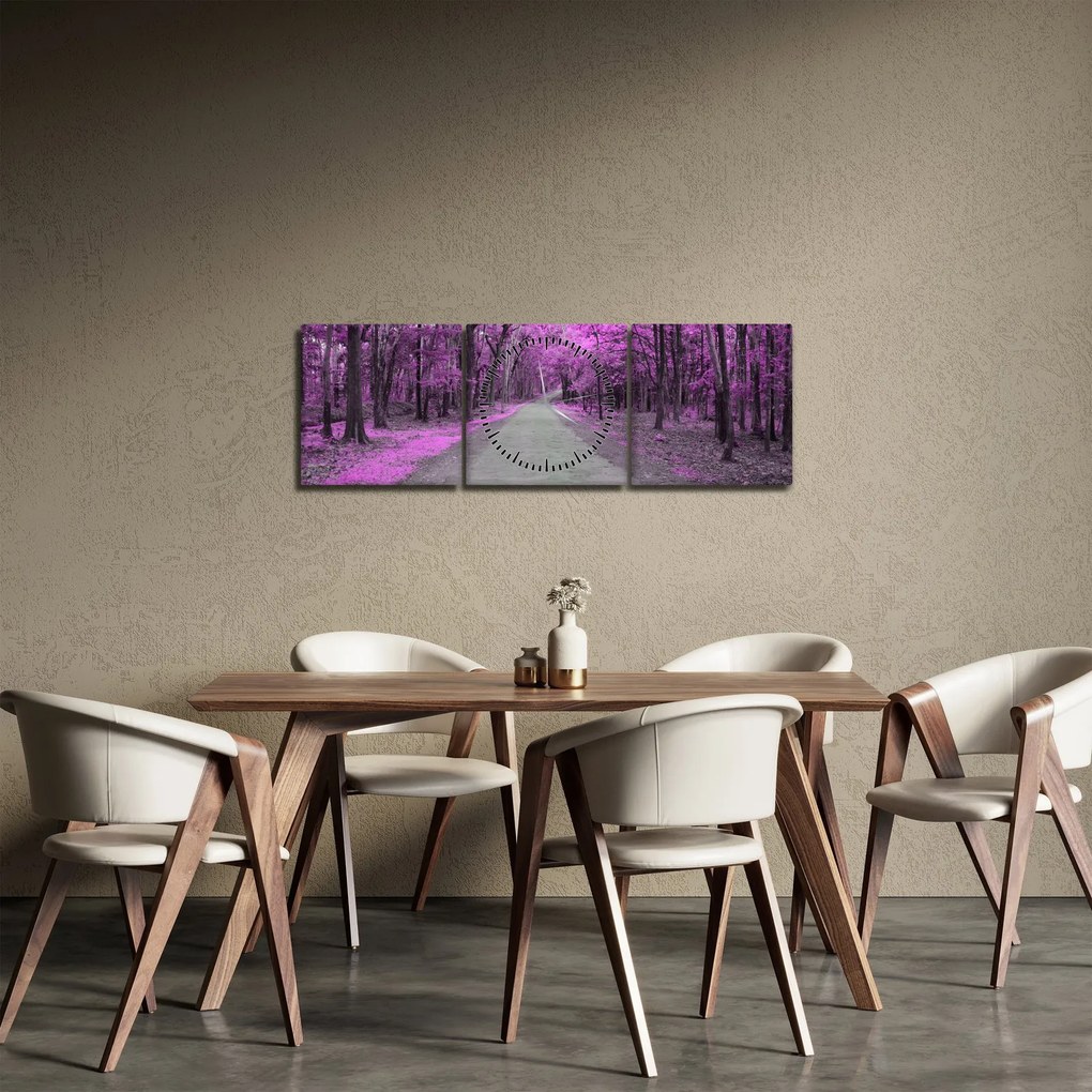 Obraz - Ścieżka przez park (z zegarem) (90x30 cm)