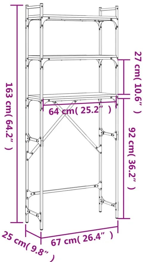 Czarny loftowy regał S3-B87