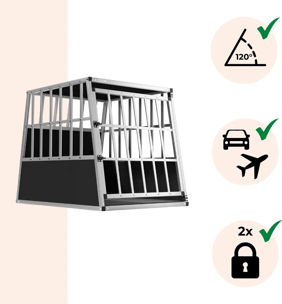 Transporter dla psa BRUNO, 66x90x72cm, srebrna/czarna Jurhan