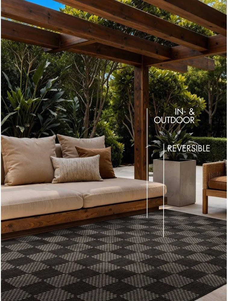 Czarny/kremowy dywan odpowiedni na zewnątrz 160x230 cm Haringey Dorothy – Ted Baker