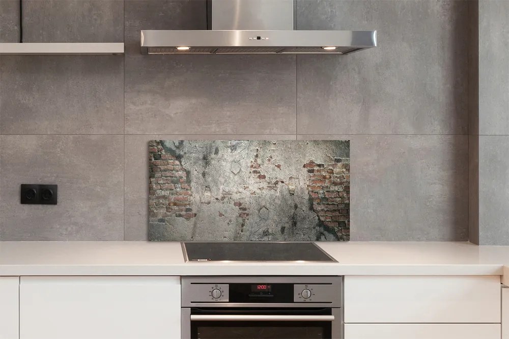 Szklany Panel Ściana z Cegły i Kamienia