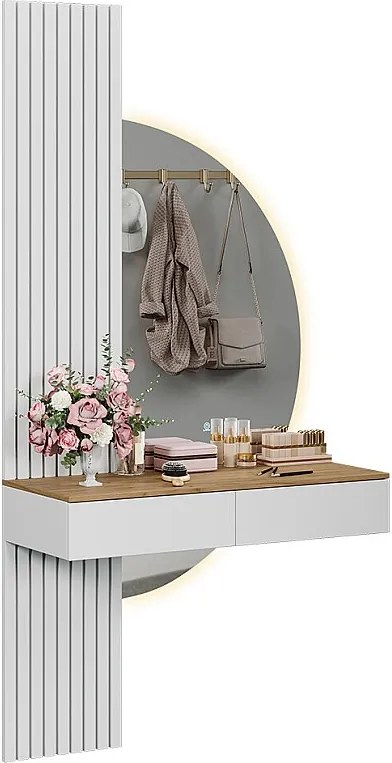 Stół toaletowy biały/dąb 100x40x205 melina