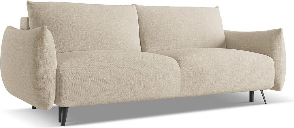 Kanapa 3-osobowa z funkcją spania - z tkaniny szenilowej - ciemny beż - MALIE