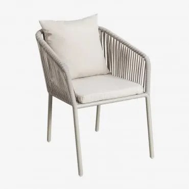 Zestaw 2 Krzeseł Ogrodowych Arhiza Classic Z Aluminiowymi Podłokietnikami I Plecioną Liną Awokado - Sklum