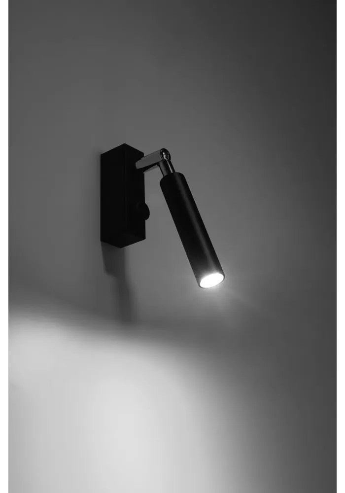 Czarna lampa punktowa 10x3 cm Tiden – Sollux