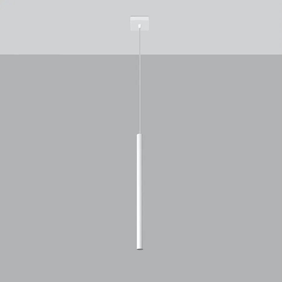 Lampy wiszące nowoczesny Brill, stal - 1 źródło światła 4000K - L.8 x H.100 cm - biały