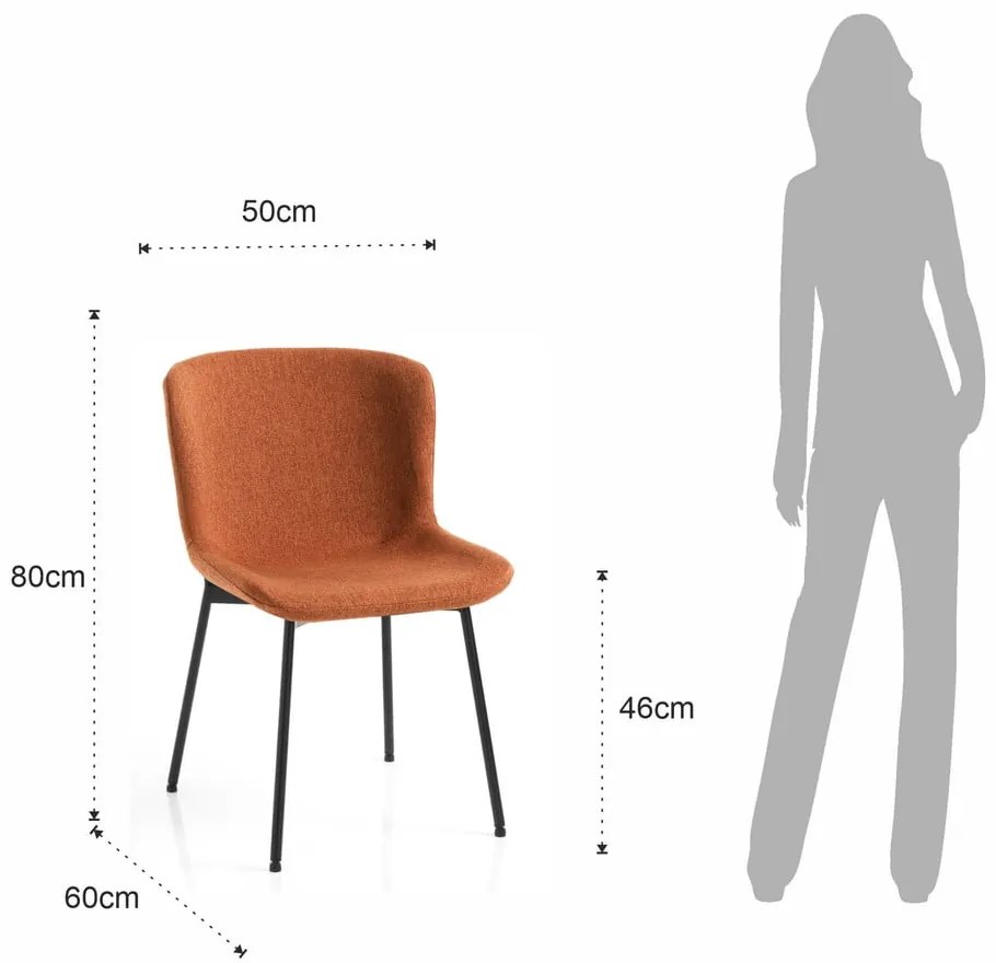 Pomarańczowe krzesła zestaw 2 szt. Snug – Tomasucci