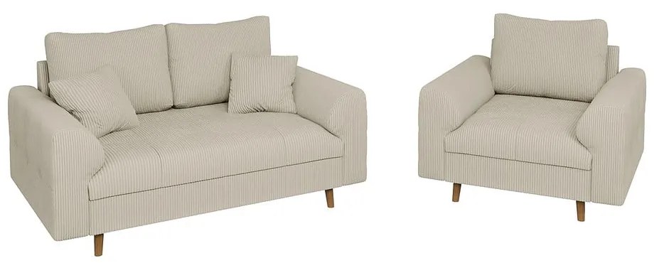 Beżowa sztruksowa sofa 150 cm Ariella – Ropez