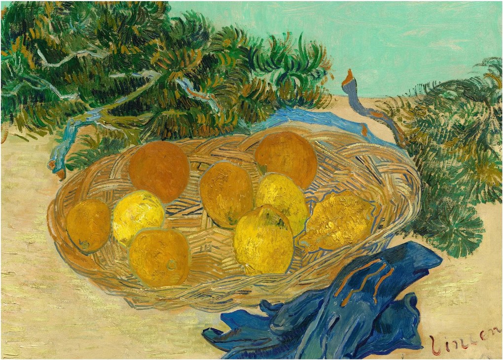 Obraz - Vincent van Gogh, Still Life of Oranges and Lemons with Blue Gloves, reprodukcje (70x50 cm)