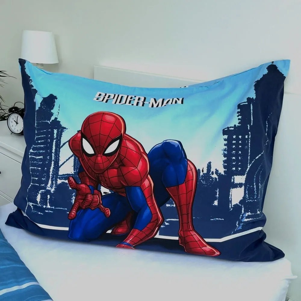 Niebieska bawełniana pościel dziecięca jednoosobowa 140x200 cm Spider-man "Blue" – Jerry Fabrics