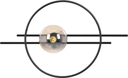 Czarno-bursztynowy okrągły metalowy kinkiet loft - A722 B5-F26