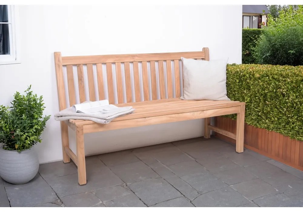 Drewniana ławka ogrodowa w naturalnym kolorze Solo – Garden Pleasure