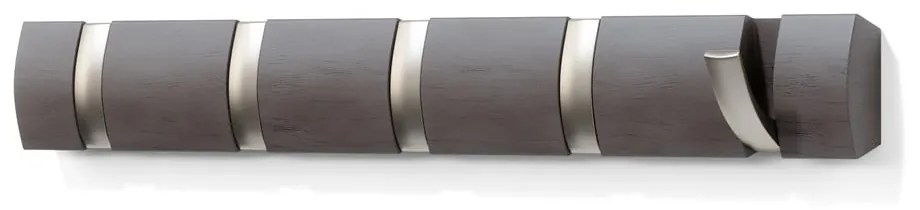 Szary wieszak ścienny z drewna topolowego Flip – Umbra