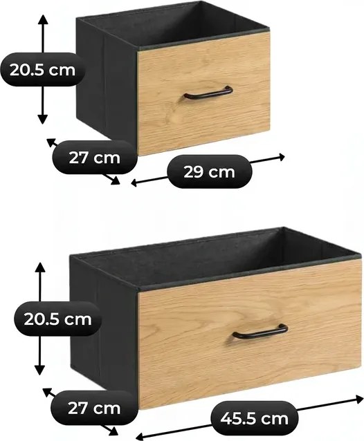Komoda z Szufladami HUDSON 98 cm Dąb/Czarny Loft