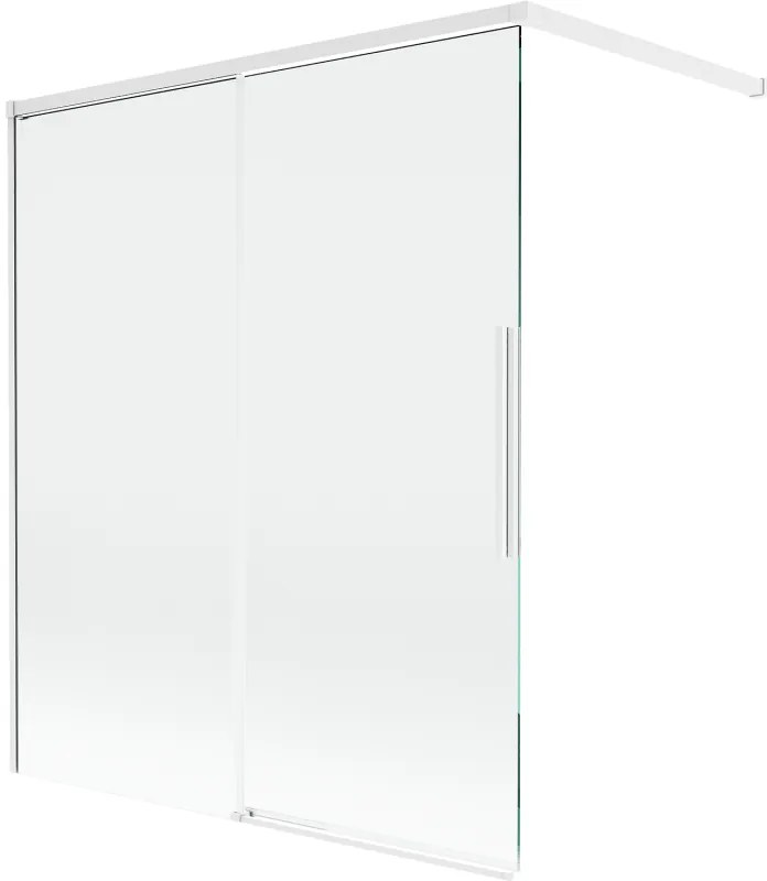 Mexen Rox parawan nawannowy 2-skrzydłowy rozsuwany 140 x 150 cm, transparent, biały - 8C9-140-003-20-00