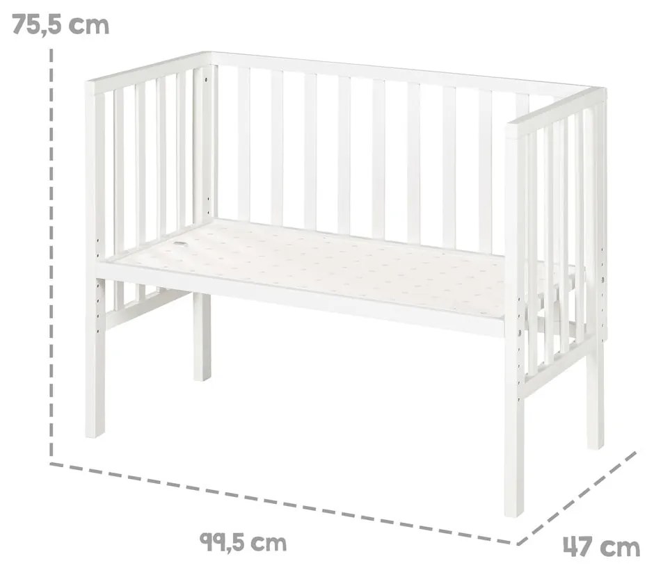 Białe łóżeczko 90x45 cm – Roba