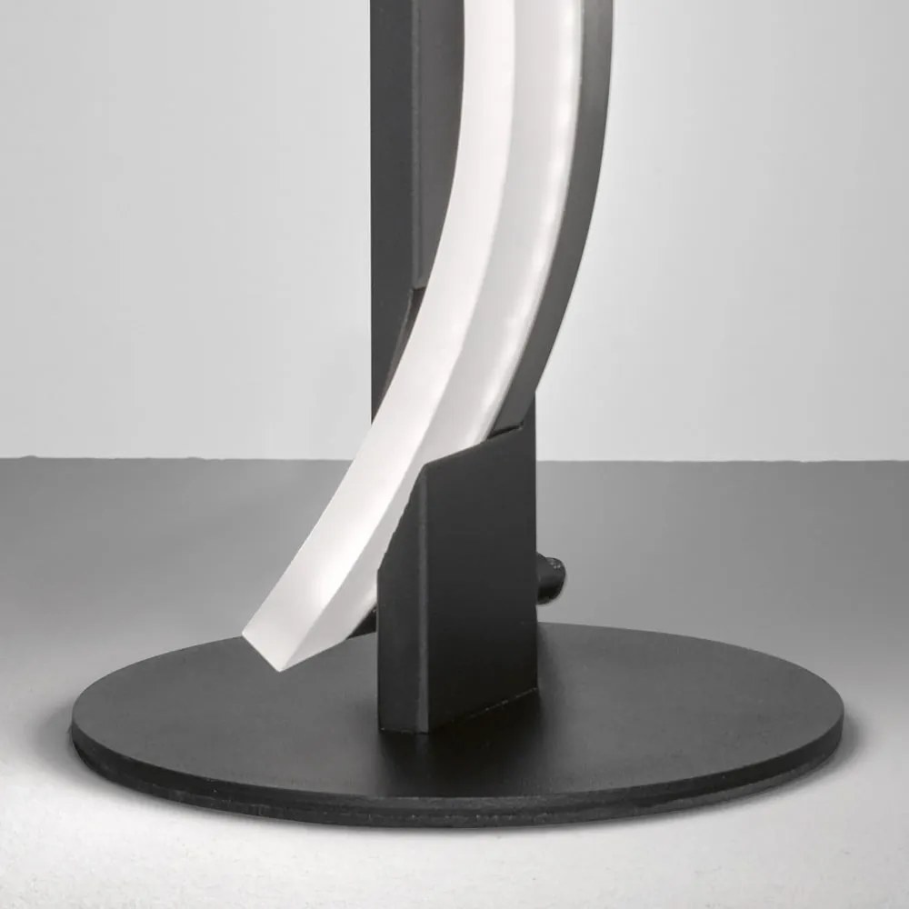 Czarna metalowa lampa stołowa LED ze ściemniaczem (wysokość 40,5 cm) Bridge – Fischer & Honsel