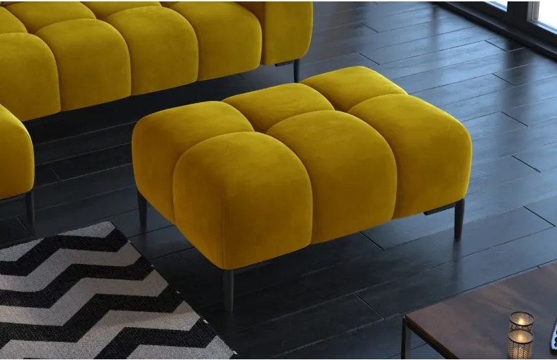 Pufa PLAZA MINI w kolorze ZŁOTYM w tkaninie MONOLITH WERSAL