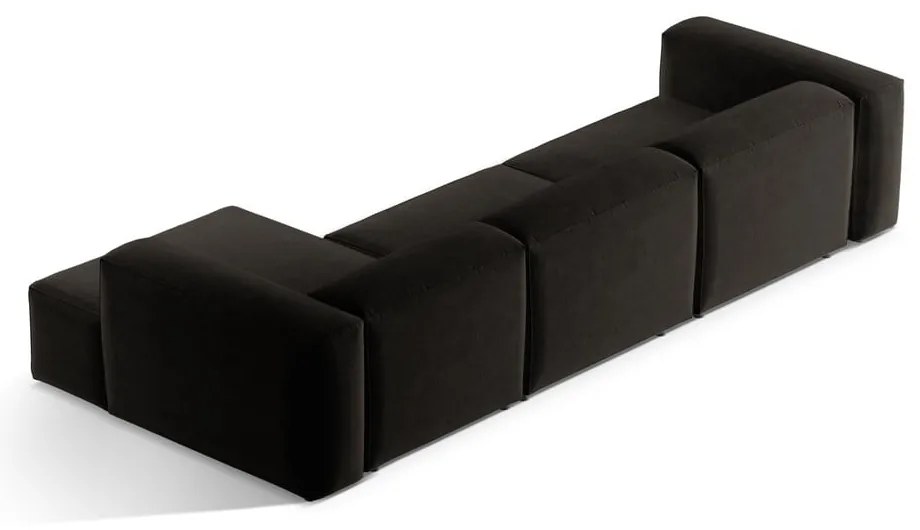 Czarny narożnik (prawostronny/z szezlongiem) Bergamo – Cosmopolitan Design