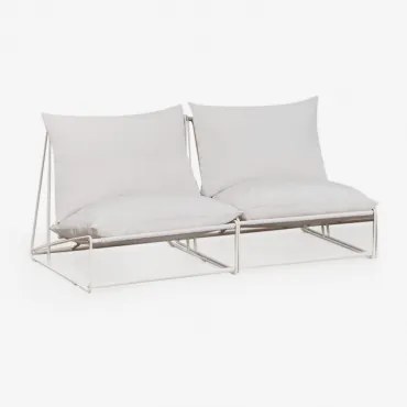 Modułowa Sofa Ogrodowa 2-częściowa Amaro Gardenia Biel - Sklum