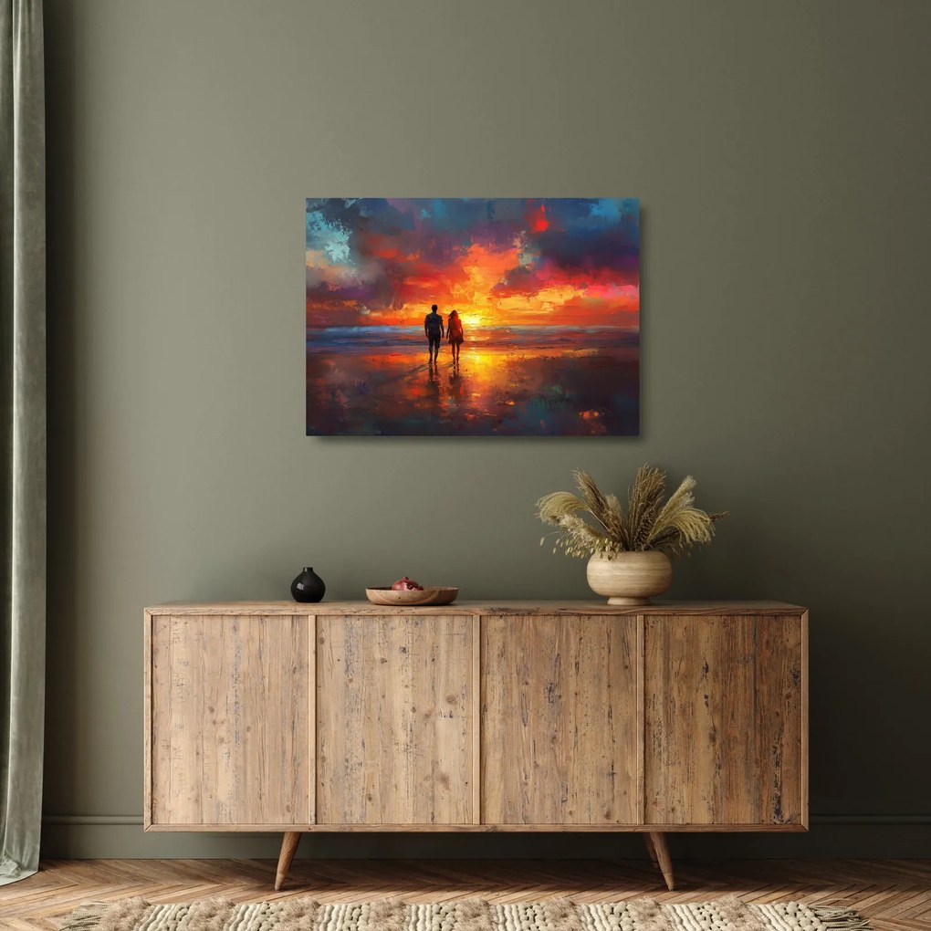Obraz na szkle - Spacer po plaży (70x50 cm)