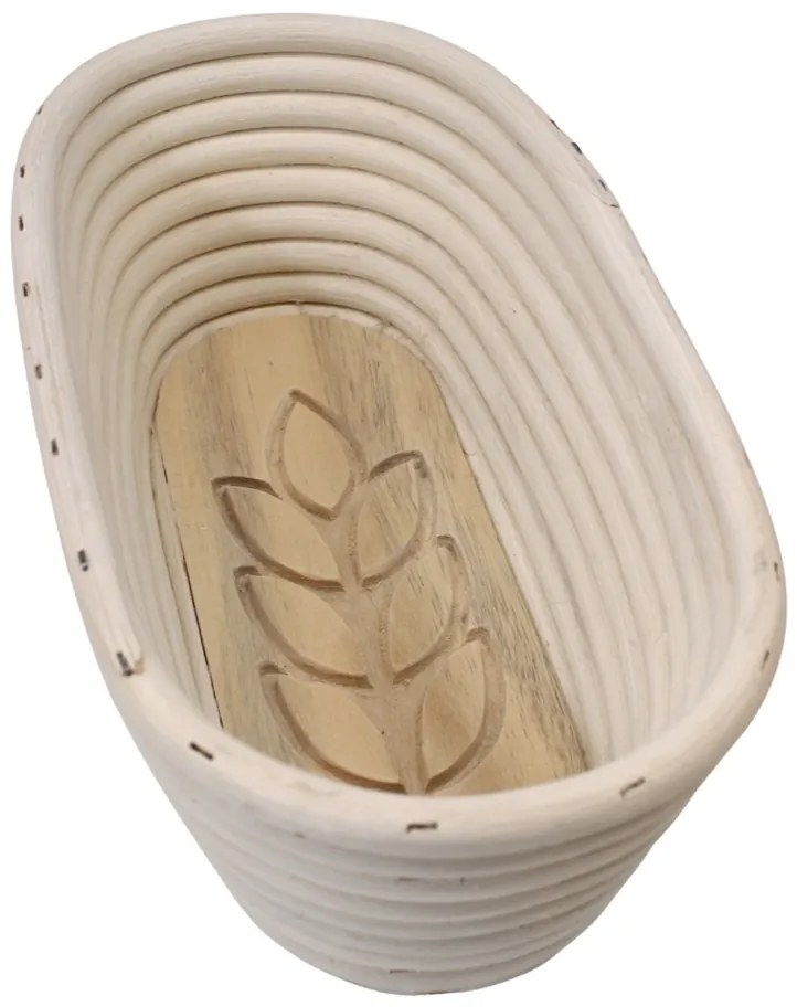 Home Elements Owalny koszyk do chleba z drewnianym spodem Klas 26 x 13 x 9 cm